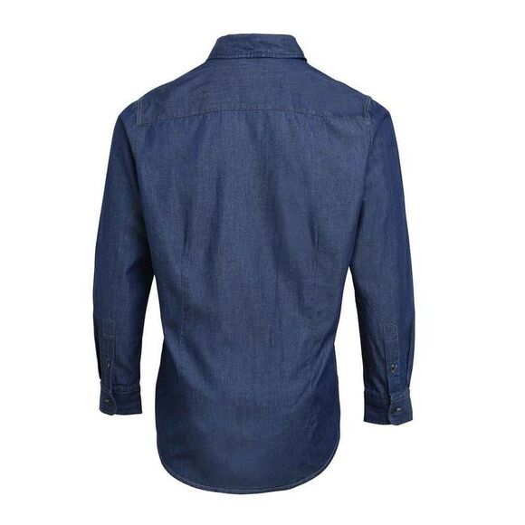 Premier Mens Denim Contrast Stitching Shirt / Indigo Denim - Picture 2 of 3